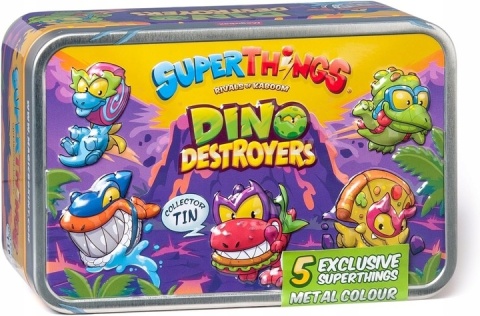 Super Things Zings Zestaw Metalowa Puszka Dino Destroyers - 5 Figurek