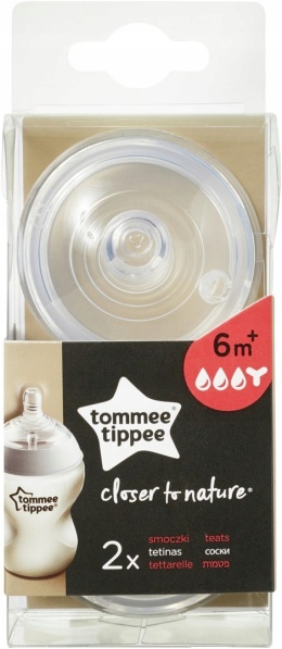 Tommee Tippee 2x Smoczek do Kaszki 6m+ Closer to Nature