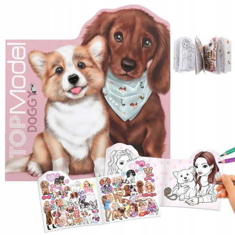TOP MODEL Szkicownik Kolorowanka z Naklejkami Psy Doggy 12714 TOP MODEL Szkicownik Kolorowanka z Naklejkami Psy Doggy 12714