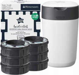 Tommee Tippee Sangenic Kosz Pojemnik Twist na Zużyte Pieluchy +6 Wkłady Sangenic
