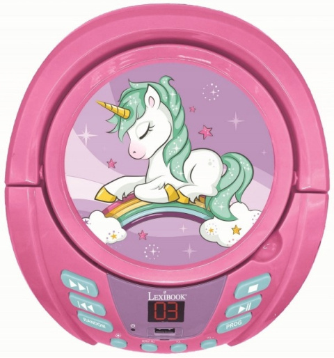Lexibook Odtwarzacz Boombox CD Bluetooth Unicorn z Efektami RCD109UNI Lexibook Odtwarzacz Boombox CD Bluetooth Unicorn z Efektami RCD109UNI