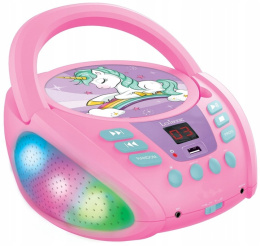 Lexibook Odtwarzacz Boombox CD Bluetooth Unicorn z Efektami RCD109UNI