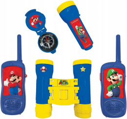 Lexibook Zestaw Przygodowy Super Mario Walkie-Talkie Kompas Lornetka