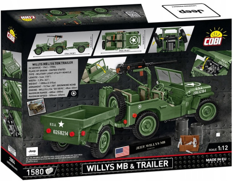 Cobi Klocki HC WWII Willys MB & Trailer Executive Edition 1580el. 2804 Cobi Klocki HC WWII Willys MB & Trailer Executive Edition 1580el. 2804