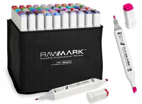 Rawmark Markery Dwustronne Alkoholowe 80 szt Flamastry Mazaki Pisaki Rawmark Markery Dwustronne Alkoholowe 80 szt Flamastry Mazaki Pisaki