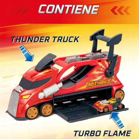 T-Racers Zestaw Thunder Truck Playset Ciężarówka z Wyrzutnią 3w1 T-Racers Zestaw Thunder Truck Playset Ciężarówka z Wyrzutnią 3w1