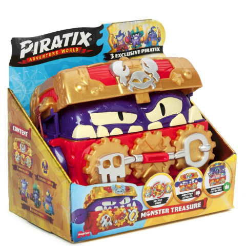 Piratix Zestaw Monster Treasure Seria Golden Złota Skrzynia Skrabów Piratix Zestaw Monster Treasure Seria Golden Złota Skrzynia Skrabów