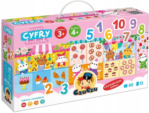 CzuCzu Puzzle Cyfry Króliczki Układanka 40 elementów 3+ 4+ 93372 CzuCzu Puzzle Cyfry Króliczki Układanka 40 elementów 3+ 4+ 93372
