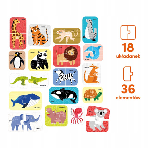 CzuCzu Puzzle Do Pary Dzikie Zwierzęta 18m+ 92566 CzuCzu Puzzle Do Pary Dzikie Zwierzęta 18m+ 92566