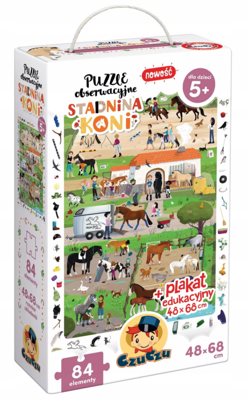 CzuCzu Puzzle Obserwacyjne Stadnina Koni 84 elementów 5+ 91255 CzuCzu Puzzle Obserwacyjne Stadnina Koni 84 elementów 5+ 91255