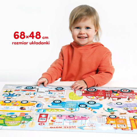 CzuCzu Puzzle Moto Auto Samochody 40 elementów 3+ 92283 CzuCzu Puzzle Moto Auto Samochody 40 elementów 3+ 92283
