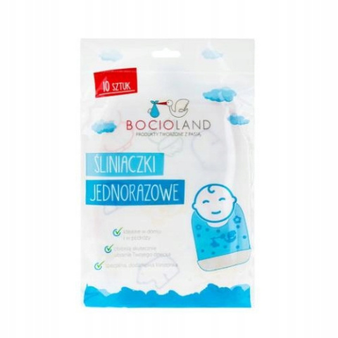 BocioLand Śliniaki Jednorazowe z Kieszonką dla Dzieci na Rzep 10szt BocioLand Śliniaki Jednorazowe z Kieszonką dla Dzieci na Rzep 10szt