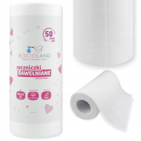 BocioLand Ręczniczki 100% Bawełniane 20x23cm na Rolce 50szt BL154 BocioLand Ręczniczki 100% Bawełniane 20x23cm na Rolce 50szt BL154