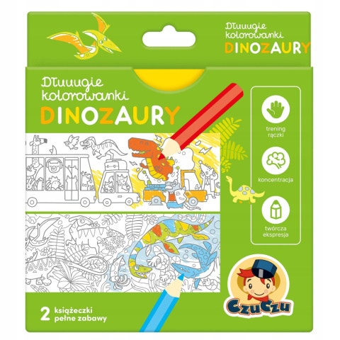 CzuCzu Długie Rysowanki Koloruje Dinozaury 4+ 73999