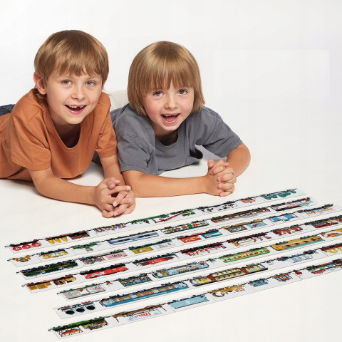 CzuCzu Puzzle Dwustronne Pociągi 54 Elementy dla Dzieci 5+ 93259 CzuCzu Puzzle Dwustronne Pociągi 54 Elementy dla Dzieci 5+ 93259