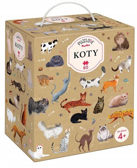 CzuCzu Puzzle Puzzlove Koty Kotki 60 elementów 4+ 91774 CzuCzu Puzzle Puzzlove Koty Kotki 60 elementów 4+ 91774