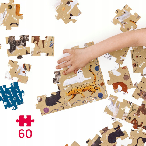 CzuCzu Puzzle Puzzlove Koty Kotki 60 elementów 4+ 91774 CzuCzu Puzzle Puzzlove Koty Kotki 60 elementów 4+ 91774
