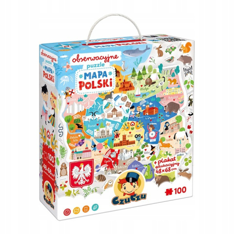 CzuCzu Puzzle Obserwacyjne Mapa Polski 1000 elementów 93198 CzuCzu Puzzle Obserwacyjne Mapa Polski 1000 elementów 93198