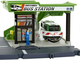 MatchBox Zestaw Action Drivers Dworzec Autobusowy Zielony Bus HDL08