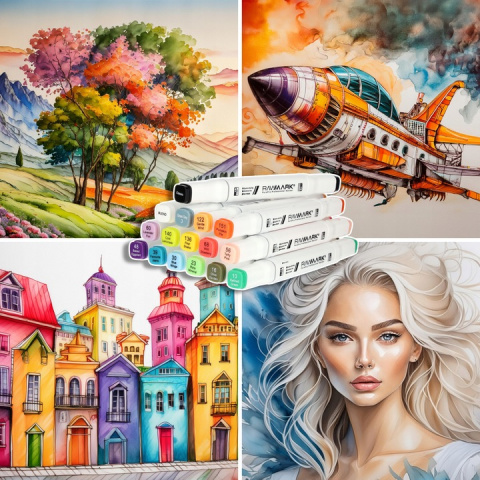 Rawmark Markery Dwustronne Alkoholowe 16 Kolorów PurePro Pastel Rawmark Markery Dwustronne Alkoholowe 16 Kolorów PurePro Pastel