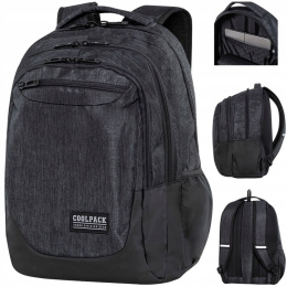 Coolpack Plecak Trzykomorowy Młodzieżowy Czarny Soul Snow Black C10164