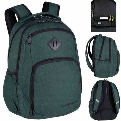 Coolpack Plecak Młodzieżowy Zielony Duży Break Snow Green E24022