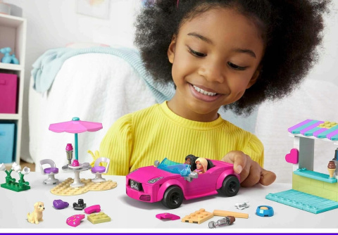 Mega Bloks Klocki Barbie Zestaw Kabriolet i Stoisko z Lodami HPN78 Mega Bloks Klocki Barbie Zestaw Kabriolet i Stoisko z Lodami HPN78