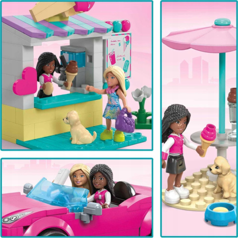 Mega Bloks Klocki Barbie Zestaw Kabriolet i Stoisko z Lodami HPN78 Mega Bloks Klocki Barbie Zestaw Kabriolet i Stoisko z Lodami HPN78