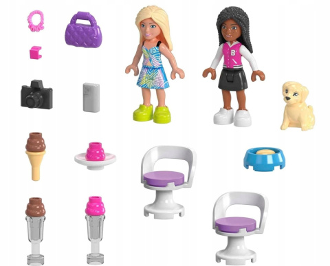 Mega Bloks Klocki Barbie Zestaw Kabriolet i Stoisko z Lodami HPN78 Mega Bloks Klocki Barbie Zestaw Kabriolet i Stoisko z Lodami HPN78