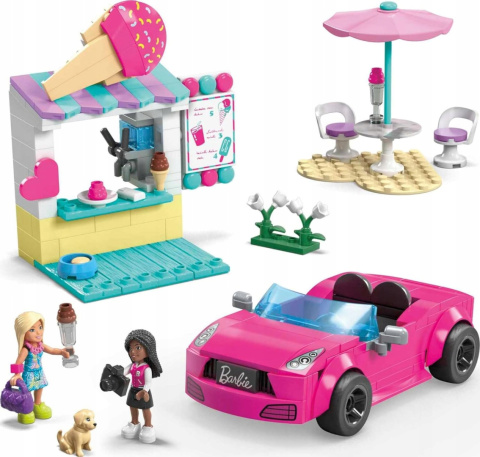 Mega Bloks Klocki Barbie Zestaw Kabriolet i Stoisko z Lodami HPN78 Mega Bloks Klocki Barbie Zestaw Kabriolet i Stoisko z Lodami HPN78