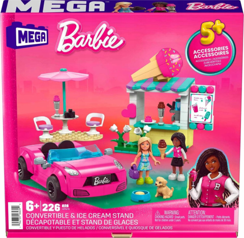Mega Bloks Klocki Barbie Zestaw Kabriolet i Stoisko z Lodami HPN78 Mega Bloks Klocki Barbie Zestaw Kabriolet i Stoisko z Lodami HPN78