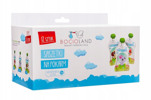 BocioLand Wielorazowe Saszetki na Pokarm 150ml op. 12 SZT BOC0160 BocioLand Wielorazowe Saszetki na Pokarm 150ml op. 12 SZT BOC0160