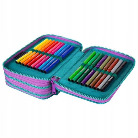 Coolpack Piórnik Trzykomorowy z Wyposażeniem Jumper 3 BlueBerry E67505