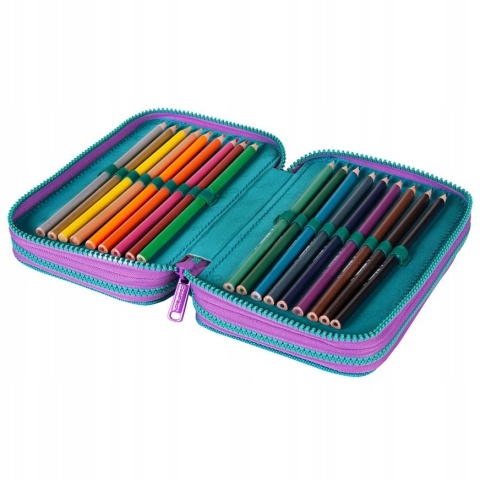 Coolpack Piórnik Trzykomorowy z Wyposażeniem Jumper 3 BlueBerry E67505