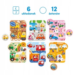 CzuCzu Puzzle Pojazdy Małe i Duże Samochody 2+ 93785