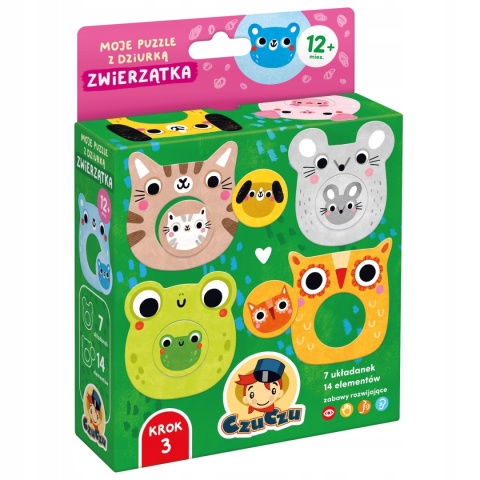 CzuCzu Moje Puzzle z Dziurką Zwierzątka 12msc+ 93761 CzuCzu Moje Puzzle z Dziurką Zwierzątka 12msc+ 93761