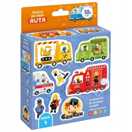 CzuCzu Puzzle Do Pary Auta 16 elementów 18m+ 93778