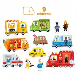 CzuCzu Puzzle Do Pary Auta 16 elementów 18m+ 93778