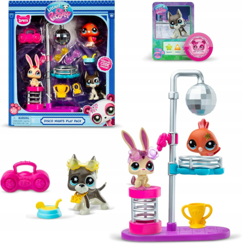 Littlest Pet Shop Zestaw Disco Night 3 Figurki #169-171 LPS00637 Littlest Pet Shop Zestaw Disco Night 3 Figurki #169-171 LPS00637
