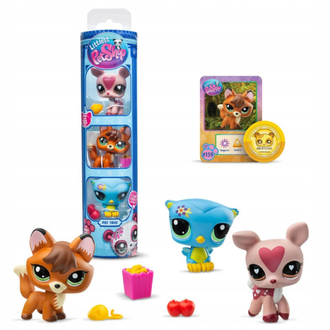 Littlest Pet Shop Zestaw Tuba Trios 3 Figurki #157-159 LPS00646