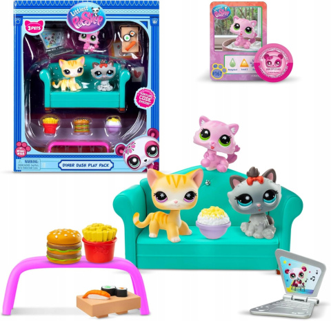 Littlest Pet Shop Zestaw Podwieczorek 3 Figurki #166-168 LPS00636 Littlest Pet Shop Zestaw Podwieczorek 3 Figurki #166-168 LPS00636