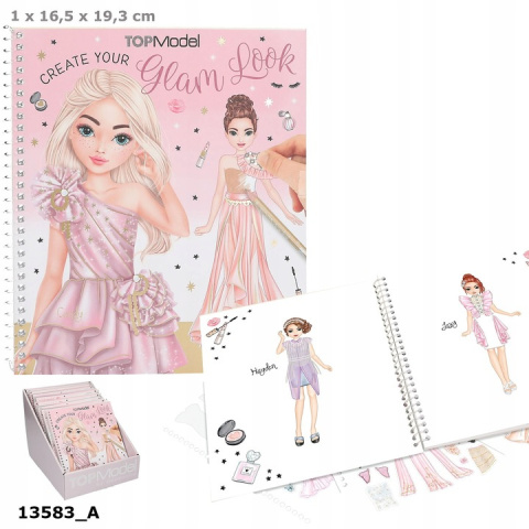 TOP MODEL Szkicownik Dress Me Up Naklejki Glam Look 13583 TOP MODEL Szkicownik Dress Me Up Naklejki Glam Look 13583