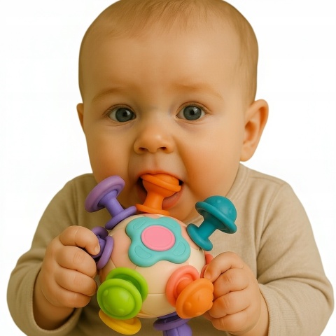 BocioLand Zabawka Sensoryczna Montessori Gryzak Kula BL243