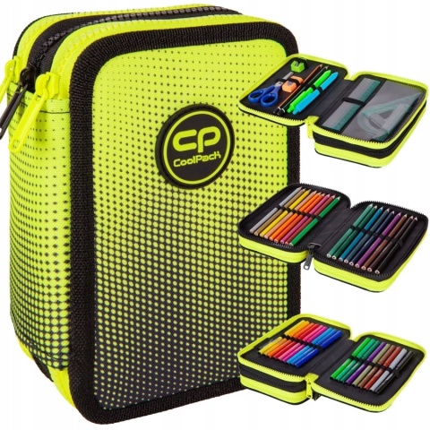 Coolpack Piórnik Trzykomorowy z Wyposażeniem Jumper 3 Lemon E67510