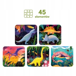 CzuCzu Puzzle Fantastyczne Dinozaury 3+ 5 Układanek 94188