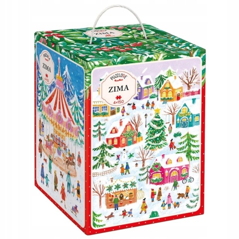 CzuCzu Puzzlove Puzzle Rodzinne Zima 4x150 elementów 93532