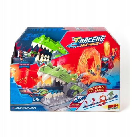T-Racers Zestaw Mix Race Tor Samochodowy Volcanosaurus