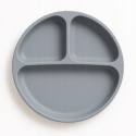 BocioLand Szary Talerzyk Silikonowy z Podziałką i Przyssawkami