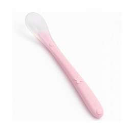BocioLand Łyżeczka Silikonowa Różowa Elastyczna Końcówka do Karmienia