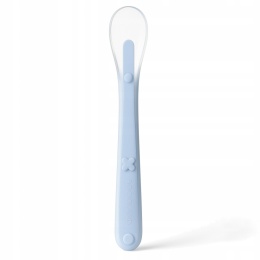 BocioLand Łyżeczka Silikonowa Niebieska Elastyczna Końcówka do Karmienia